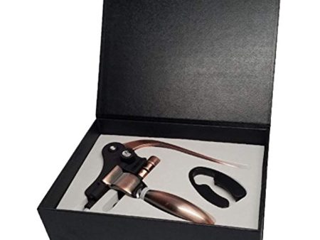 Style Lever Corkscrew Wine Bottle Opener with Foil Cutter and Extra Spiral Gift Set For Sale