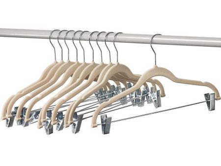 Home-it 10 Pack Clothes Hangers with clips -  IVORY Velvet Hangers for skirt hangers - Clothes Hanger - pants hangers - Ultra Thin No Slip Online