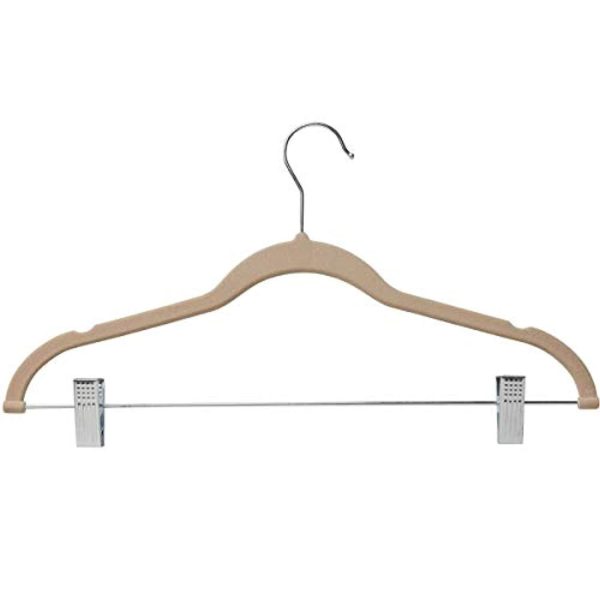 Home-it 10 Pack Clothes Hangers with clips -  IVORY Velvet Hangers for skirt hangers - Clothes Hanger - pants hangers - Ultra Thin No Slip Online