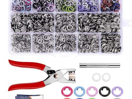 200 Sets Snap Fasteners Kit Tool, 10 Colors 9.5mm Metal Snap Buttons Rings with Fastener Pliers Press Tool Kit for Clothing Cheap