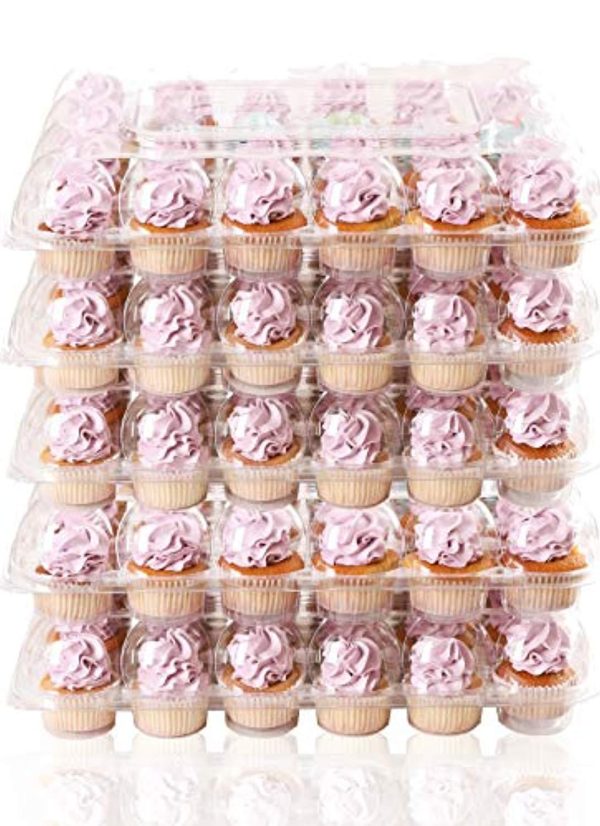 (6 Pack) Fill nGo Carrier Holds 24 Standard Cupcakes - Ultra Sturdy Cupcake Boxes | Tall Dome Detachable Lid | Clear Plastic Disposable Containers | Storage Tray | Travel Holder | Also Regular Muffins Online Sale