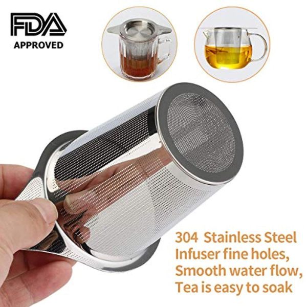 ZPOSE Tea Strainer FDA Approved 304 Stainless Steel Tea Filter, Large Capacity & Double Handle Design Perfect Hanging on Teapot Cups, Fine Mesh Tea Infusers for Loose Tea Hot on Sale