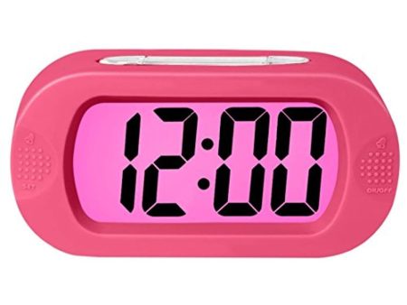 ZHPUAT Colorful Light Digital Alarm Clock with Snooze, Simple Setting, Progressive Alarm, Battery Operated, Shockproof, The Ideal Gift Clock for Kids & Convenient for Travel (Pink) Online Sale