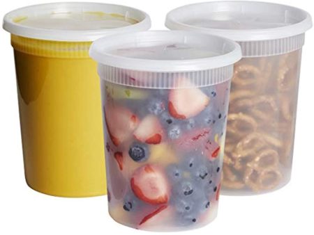 [24 Sets- 32 oz.] Plastic Deli Food Storage Containers With Airtight Lids Discount