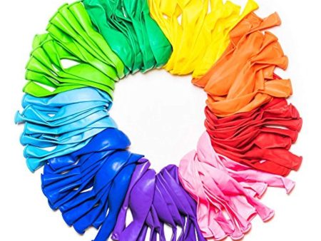 Dusico Party Balloons 12 Inches Rainbow Set (100 Pack), Assorted Colored Party Balloons Bulk, Made With Strong Latex, For Helium Or Air Use. Birthday Balloon Arch Supplies, Decoration Accessory For Cheap