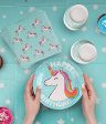 102 Piece Rainbow Unicorn Party Supplies Set Including Banner, Plates, Cups, Napkins, Straws, and Tablecloth, Serves 20 For Discount