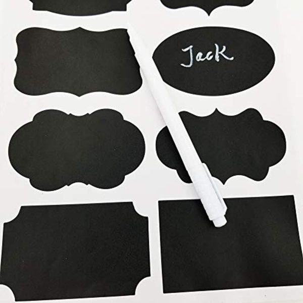 160 PCS Chalkboard Labels, Sackorange Pantry Stickers for JARS,Mason, Spice, Glass and Canisters, Large Reusable Waterproof Blackboard Vinyl Set, Dishwasher Safe with White Chalk Marker on Sale