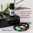 2 Adjustable Aromatherapy Bracelet Diffusers Gift Set (Lava Stones with Chakra Bracelet & Turquoise Bracelet) with10ml Lavender Essential Oil - Yoga Bracelet Online