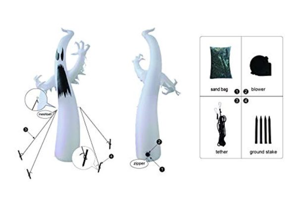 12 Ft Inflatable Portable Halloween Terrible Ghost Lanterns Indoors and Outdoors Decoration Hot on Sale