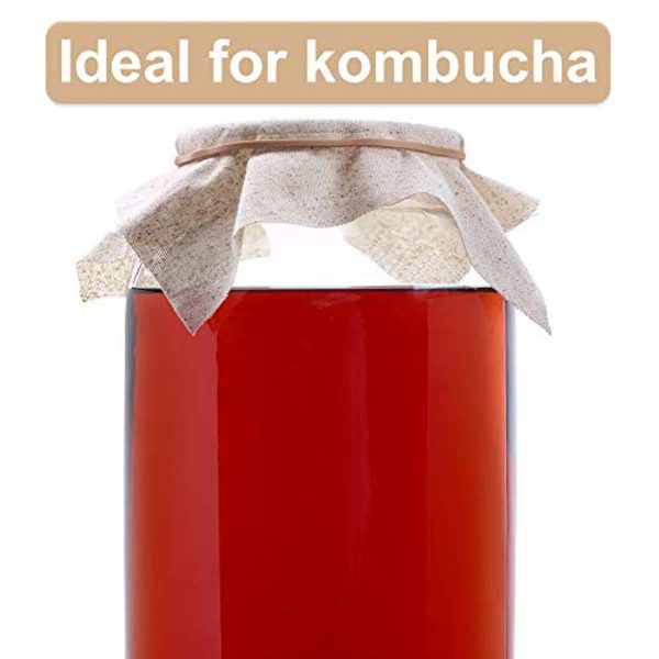 2 Pack - 1 Gallon Glass Jar w Plastic Airtight Lid, Muslin Cloth, Rubber Band - Made in USA, Wide Mouth - BPA Free - Kombucha, Kimchi, Kefir, Canning, Sun Tea, Fermentation, Food Storage Hot on Sale