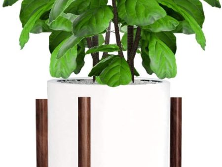 Honest Mid Century Modern Wood Indoor Plant Stand,(Plant and Pot NOT Included) Rustic Wood Flower Pot Holder (Fits Pots:8 -10 ,Dark Brown) For Cheap