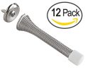 12 Pack Spring Door Stopper - 3 ¼ Inch Heavy Duty, Low Mounted Door Bumper for Home or Office – Made of Durable and Flexible Stainless Steel – Satin Nickel Color – Protects Doors & Walls - Door Stop For Cheap