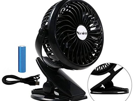 Yoosion USB FAN Clip Portable 2200mAh Rechargeable Battery Powered USB Desk Fan 4 Blades Quite Personal Cooling Mini Fans Online