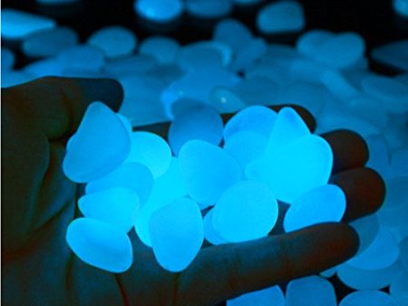 300 Pcs Glow in The Dark Pebbles for Walkways and Decor | Decorative Stones for Gardens, Yards, Lawns, Driveways, Plants, Aquarium | Electric Blue Online now