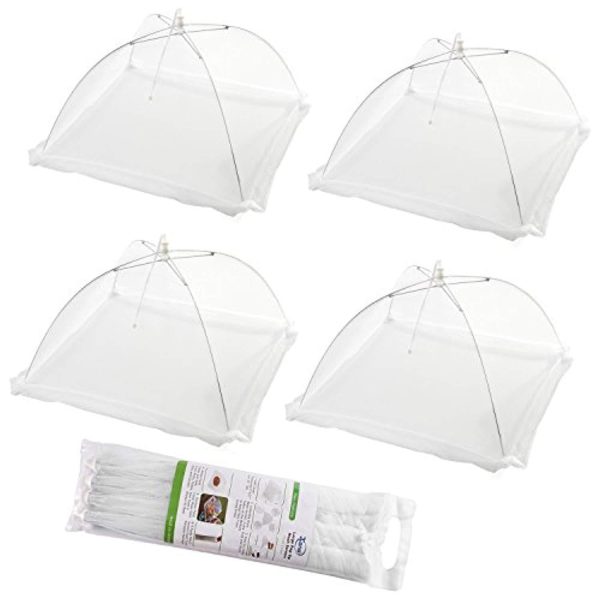 (Set of 4) Large Pop-Up Mesh Screen Food Cover Tents - Keep Out Flies, Bugs, Mosquitos - Reusable Sale