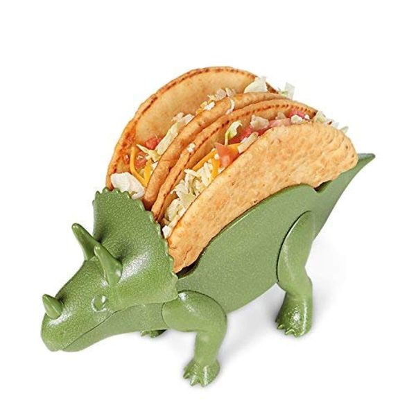 2-Pack Triceratops Taco Holder, Dinosaur Statue Taco Stands Shell Holder, Tricerataco Taco Holder, Dinosaur Taco Holder for Kids Hard Taco Holders for Taco Tuesday Birthday Party & Dino Taco Party by California Home Goods For Discount