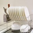 1208S 2 Tier Dish Drainer Dish Rack with Removable Utensil Cup for Kitchen Counter, Stainless Steel Cheap