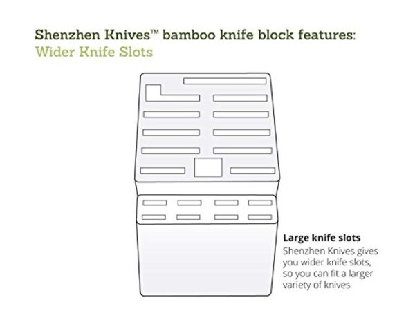 20 Slot Bamboo Universal Knife Block Without Knives. Knife Storage Organizer and Holder by Shenzhen Knives. Online