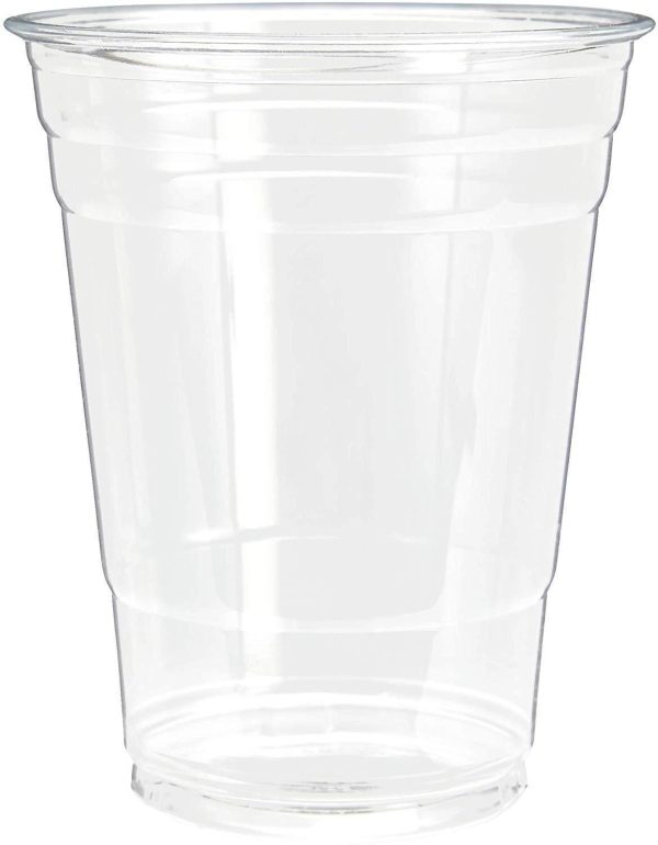 200 Clear Plastic Cups | 16 oz Plastic Cups | Clear Disposable Cups | PET Cups | Plastic Water Cups | Plastic Beer Cups | Clear Plastic Party Cups |Crystal Clear Cups Supply