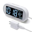 DreamSky Auto Time Set Alarm Clock with Snooze and Dimmer, Charging Station Phone Charger with Dual USB Port .Auto DST Setting, 4 Time Zone Optional, Battery Backup. (White) For Cheap