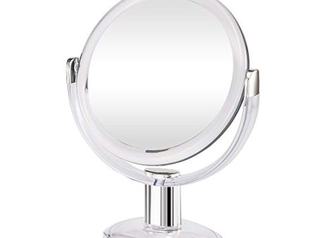 Gotofine Double Sided Magnifying Makeup Mirror, 1X & 10X Magnification with 360 Degree Rotation- Clear & Transparent For Discount