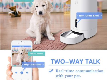 Uterip Smart Automatic Pet Feeder, 4L Pet Food Dispenser Auto Feeder for Dogs, Cats & Small Animals, HD Camera for Video and Audio Communication, Wi-Fi Enabled App for iOS and Android   Cheap