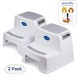 (2 Pack) 2 Step Stool for Kids with 2 Free Finger Pinch Guards! Perfect for The Bathroom and Kitchen, with Extra Thick Anti-Slip Rubber Feet. Fashion