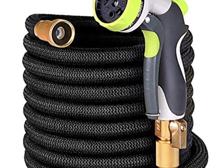 YEAHBEER 50 ft Garden Hose,Latex Core with 3 4 Solid Brass Fittings,Durable and Lightweight Expandable Water Hose,8-Mode High Pressure Spray Nozzles,Free Storage Bag + Hook Online