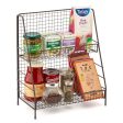 2-Tier Organizer Rack, EZOWare Wire Basket Storage Container Countertop Shelf for Kitchenware Bathroom Cans Foods Spice Office and more - Rustic Brown For Cheap