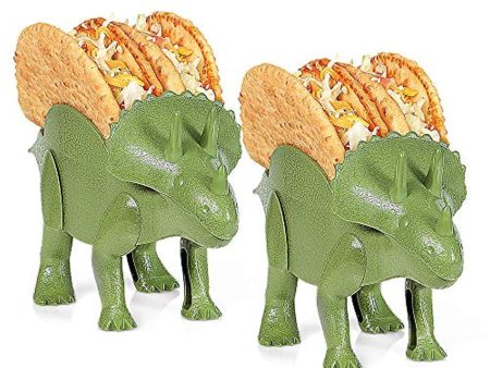 2-Pack Triceratops Taco Holder, Dinosaur Statue Taco Stands Shell Holder, Tricerataco Taco Holder, Dinosaur Taco Holder for Kids Hard Taco Holders for Taco Tuesday Birthday Party & Dino Taco Party by California Home Goods For Discount