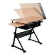 Yaheetech Height Adjustable Drafting Table Desk Drawing Table Desk with P2 Tiltable Tabletop, Stool and 2 Storage Drawers for Reading, Writing,Studying Art Craft Work Station Cheap