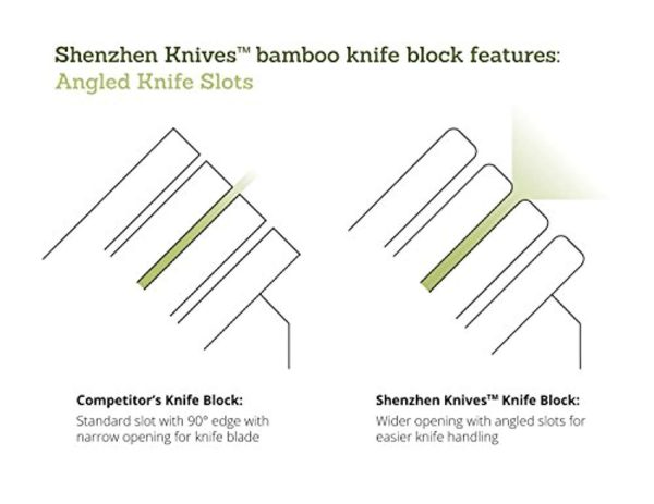 20 Slot Bamboo Universal Knife Block Without Knives. Knife Storage Organizer and Holder by Shenzhen Knives. Online