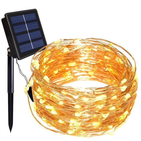 150LED 55ft 16m 8modes Solar String lights - Dolucky Solar Fairy Lights Blue Waterproof Copper Wire Lights Outdoor Lighting for Garden, Wedding, Homes, Party, Halloween, Chrsitmas Decoration Fashion