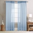 2 Panel Sheer Curtains White 84 inch Living Room Drapes Window Curtain Voile Sheers Linen Textured Hot on Sale