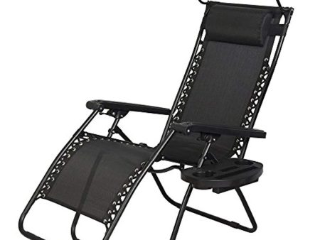 Zero Gravity Chair Lounge Patio Chairs with Canopy Cup Holder Fashion