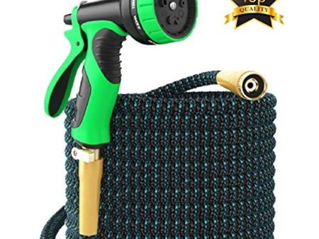 [New 2018] Expandable Garden Hose 50Ft Extra Strong – Brass Connectors with Protectors 100% No-Rust & Leak, 9-Way Spray Nozzle - Best Water Hose for Pocket Use - 100% Flexible Expanding up to 50 ft Online Hot Sale