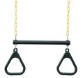 18  Trapeze Bar with Rings - Heavy Duty Steel with Plastic Coated Chains For Cheap