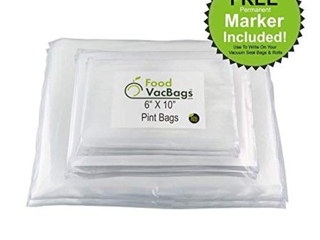 150 Combo FoodVacBags Vacuum Seal Bags - 3 sizes! 50 Pint, 50 Quart and 50 Gallon, 4 MIL, Commercial Grade, Sous Vide, No BPA, Boil, Microwave & Freezer Safe Online Sale