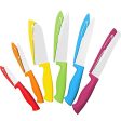 12 Piece Steel Color Knife Set - 6 Steel Kitchen Knives with 6 Knife Sheath Covers - Chef Knife Sets with Bread, Slicer, Santoku, Utility and Paring Knives - Colored Knife Set by Cooler Kitchen Hot on Sale