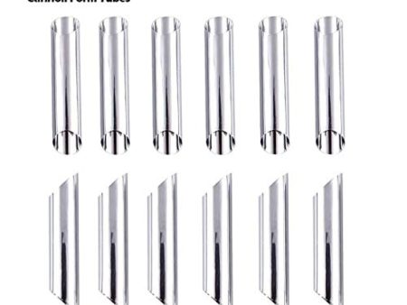 12 Pieces Stainless Steel Cannoli Form Tubes 5 Inches, Diagonal Shaped Online now