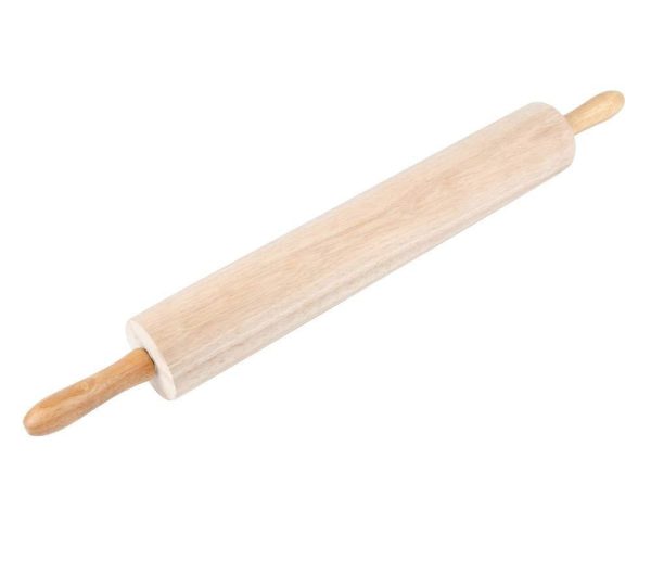 15-Inch Long Wooden Rolling Pin, Hardwood Dough Roller With Smooth Rollers for Baking Bread, Pastry, Cookies, Pizza, Pie, and Fondant Fashion