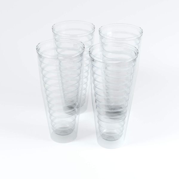 4-pack Insulated 16 Ounce Tumblers - Clear - Sweat Resistant - BPA-Free - Made in USA Online Hot Sale