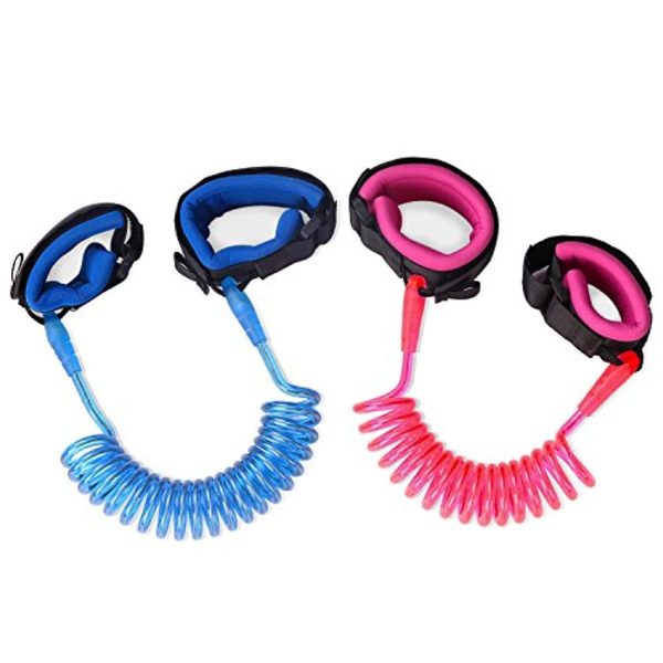 [2 Pack] Anti Lost Wrist Link, Zooawa Child Outdoor Safety Hook and Loop Wristband Leash Child Safety Harness for Kids and Toddlers, 1.5M Pink + 1.8M Blue For Discount