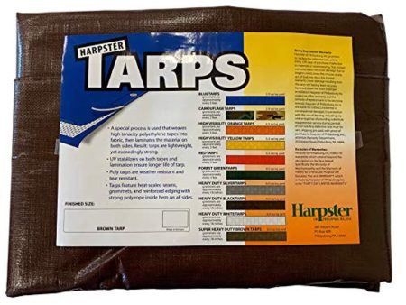 10 Ft. X 10 Ft. Super Heavy Duty 8 Oz. Brown Tarp - 16 Mil Thick For Cheap