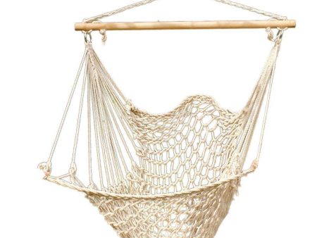 Z ZTDM Hanging Rope Chair, Swing Seat Cotton Canvas Hammock for Indoor Outdoor Garden Yard (Beige net Chair) Online Sale