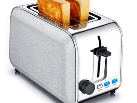 2 Slice Toaster, Home Gizmo Cool Touch Toaster 2-Slice Wide Slot, Compact Toasters with Extra Removable Crumb Tray- Stainless Steel Discount