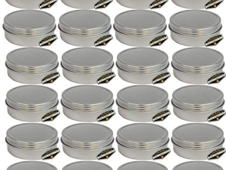 Mighty Gadget (R) 4 oz Round Tins Screw Lid Container (24 pack) Supply