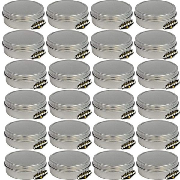 Mighty Gadget (R) 4 oz Round Tins Screw Lid Container (24 pack) Supply