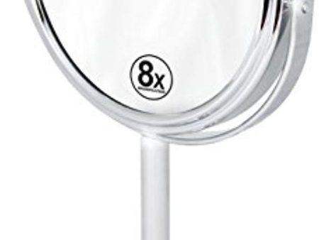 Decobros 6-inch Tabletop Two-Sided Swivel Vanity Mirror with 8x Magnification, 11-inch Height, Chrome Finish Online Hot Sale