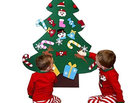 YISUGAR 3ft DIY Felt Christmas Tree Set + 26pcs Detachable Ornaments, Wall Hanging Xmas Gifts for Christmas Decorations on Sale